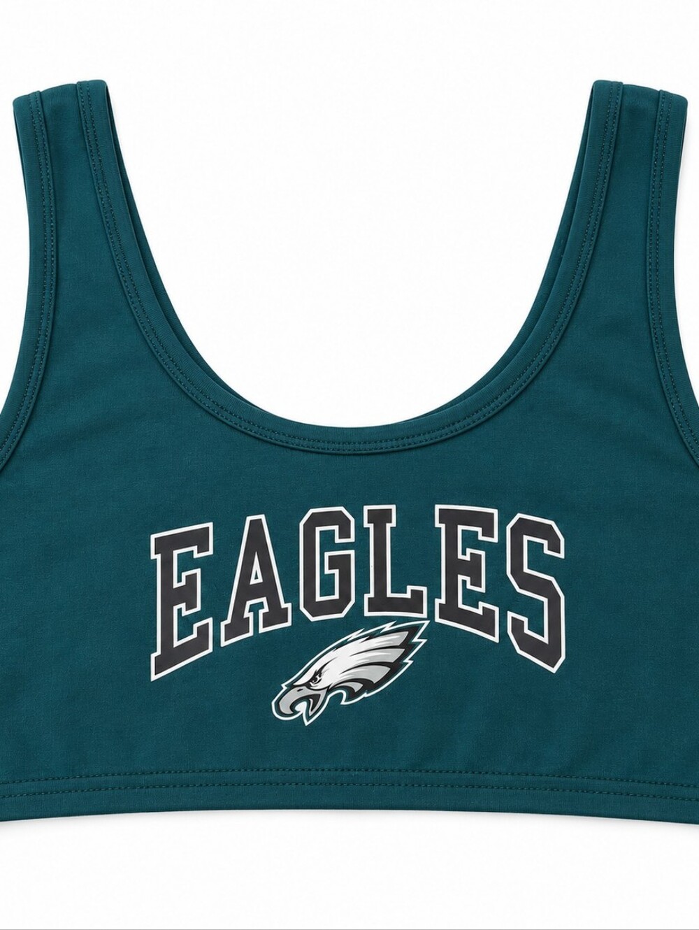 Windsor Deep Teal Scoop Neck Tank with 'EAGLES' Graphic
